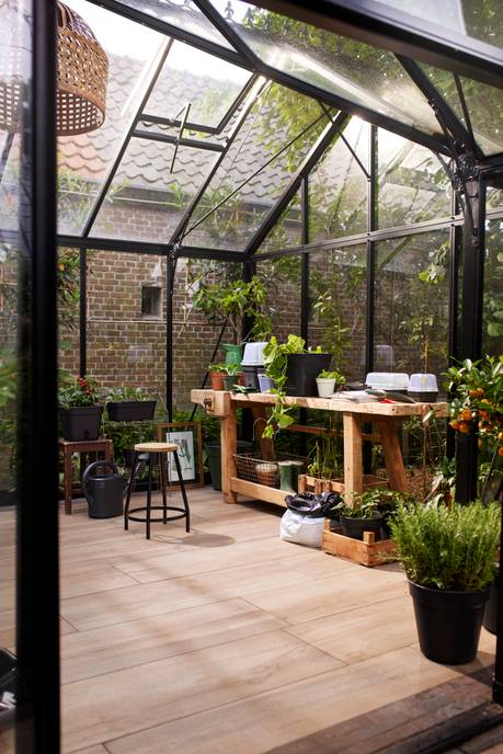 green basics kweekpot vierk. allin1 20cm living black